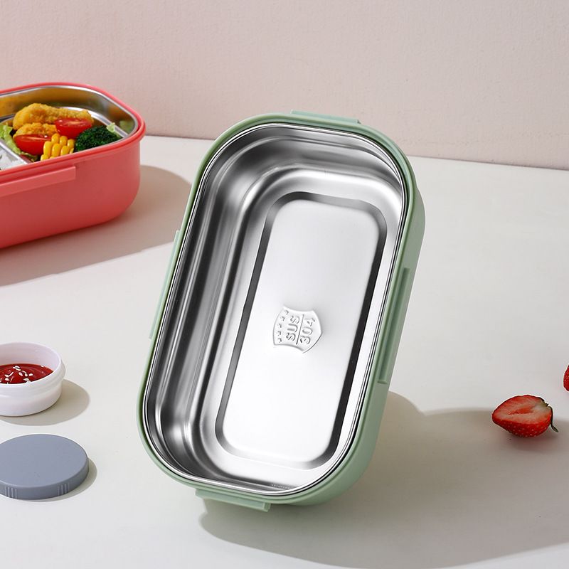 Student Cartoon Rabbit Little Bear 304 Stainless Steel Compartment Lunch Box Portable Light Food Container Sauce Box