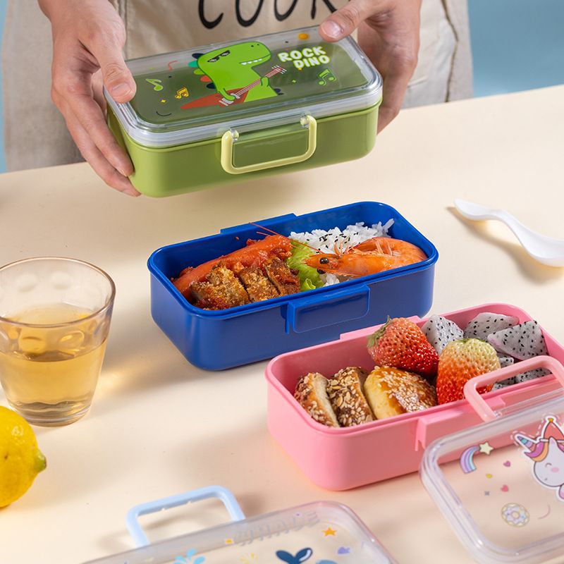 Fiambrera Bento de Plástico al por Mayor, Recipiente Apilable para Alimentos