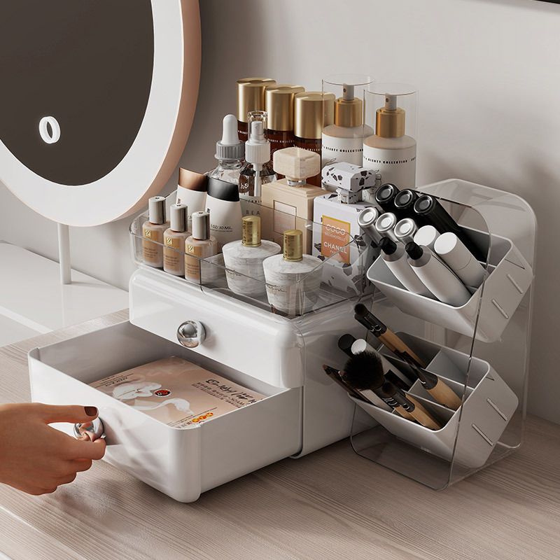 Household Girls Desktop Cosmetic Storage Box Organizer Rack Premium Large Capacity Vanity Skincare