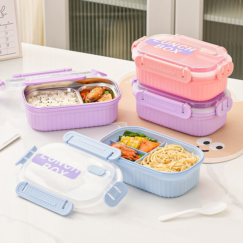 Dopamine 304 Stainless Steel Student Compartment Lunch Box Office Worker Lunch Bento Box Dorm Cafeteria Takeout Food Container