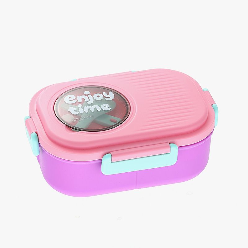 Stylish Double-Layer Lunch Box Office Worker Girls Stainless Steel Lunch Box Student Portable Plastic Buckle Food Container