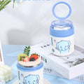 Student 304 Stainless Steel Cartoon Water Cup with Spoon Office Worker Portable Soup Cup Porridge Jar
