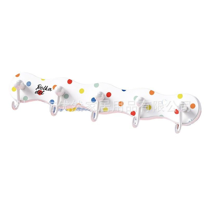 Student Dorm Dopamine Rotating Suction No-Drill Multi-Hook Strip Bathroom Kitchen Entryway Clothes Storage