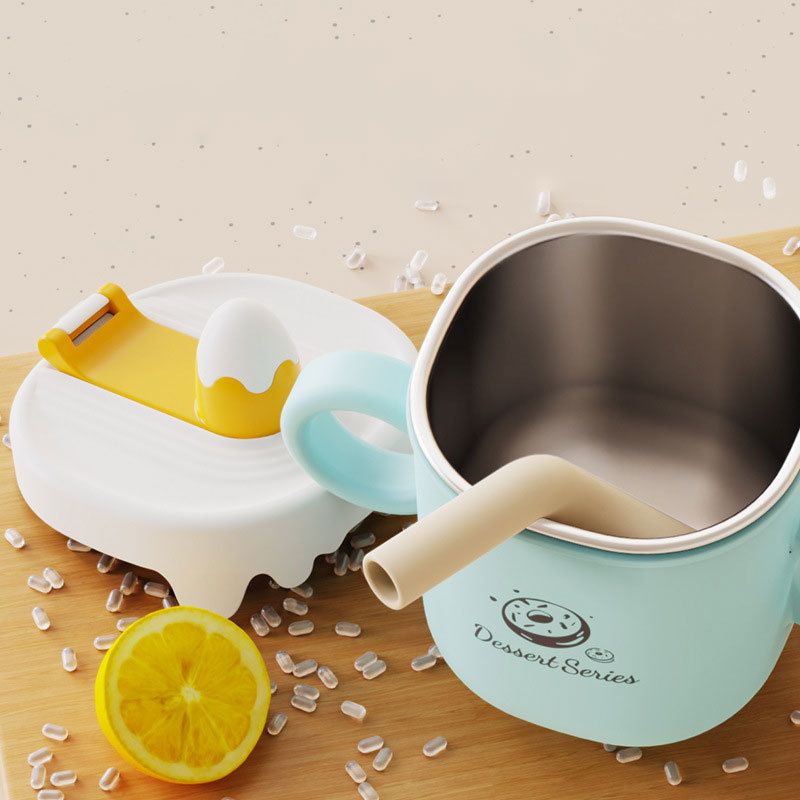 Baby Kindergarten Milk Cup with Scale Kids 316 Stainless Steel Training Cup Portable Straw Water Cup