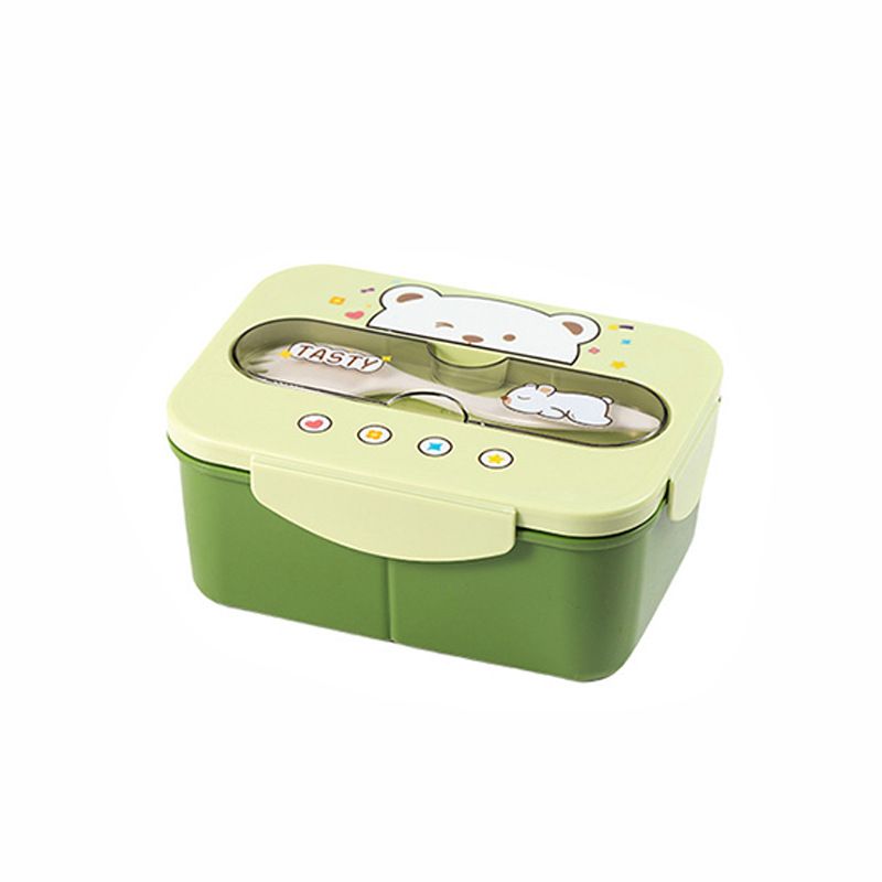 Kids Cartoon Little Bear Lunch Box and Water Cup Set Student Compartment Lunch Bento Box Travel Portable Food Container Gift Logo