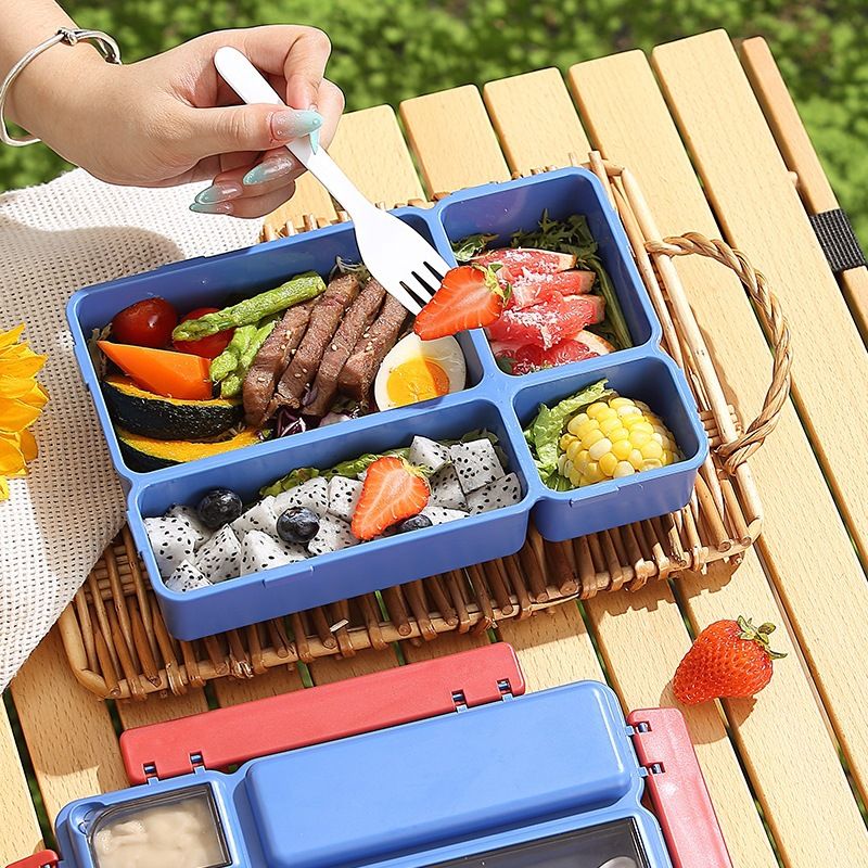 Student Compartment Large Capacity Lunch Box Office Worker Microwave Safe Lunch Bento Box Buckle Food Container