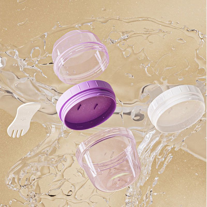 Kids Round Baby Food Box Infant Milk Powder Box Double-Layer with Lid Baby Portable Snack Storage