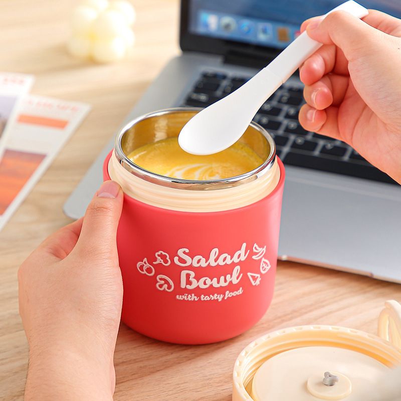 Student INS Style Candy Color 304 Stainless Steel Soup Cup and Porridge Jar Office Worker Milk Cup Oatmeal Cup