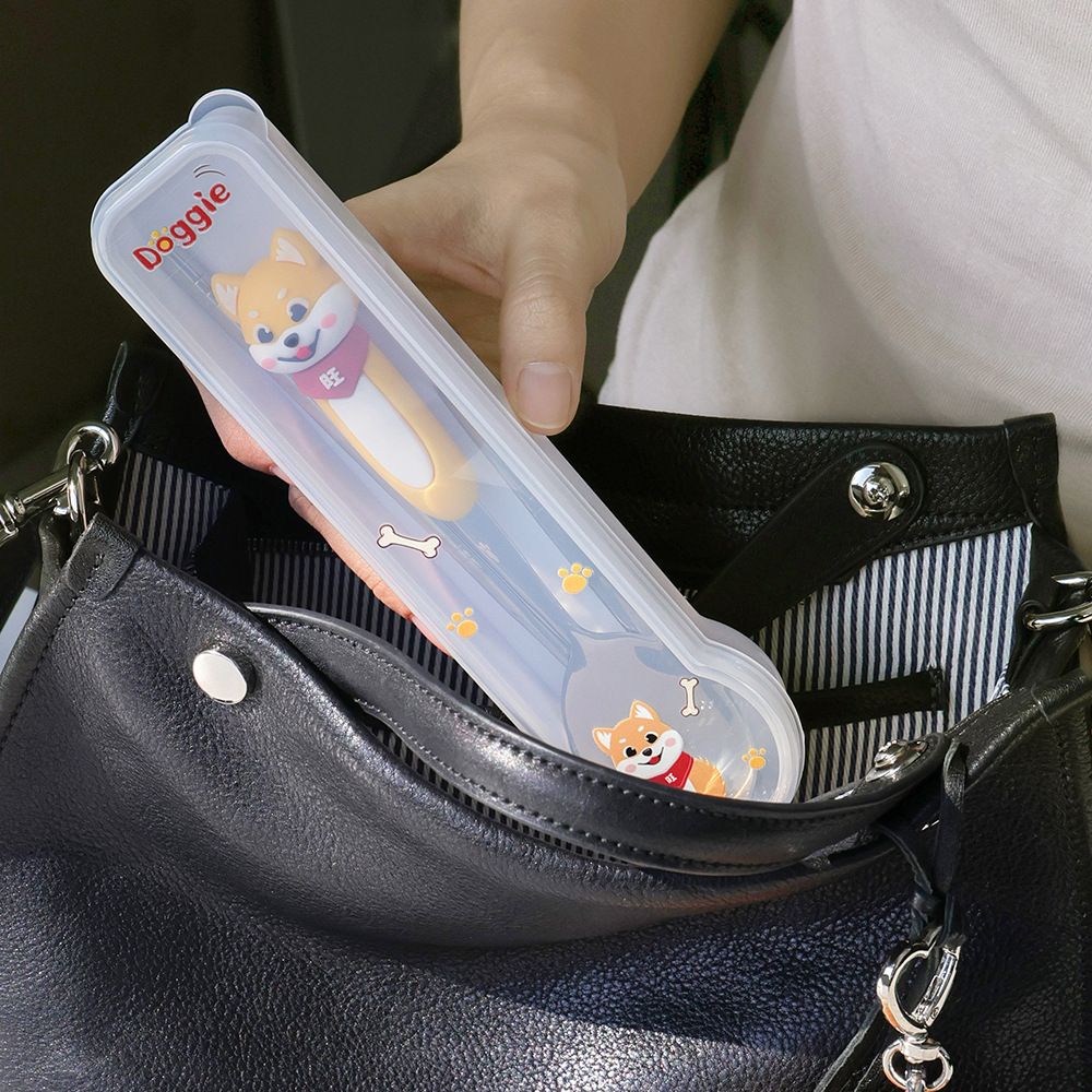 Cartoon Kids Stainless Steel Spoon and Chopsticks Cutlery Chinese Zodiac Spoon Student Tableware with Transparent Box Portable