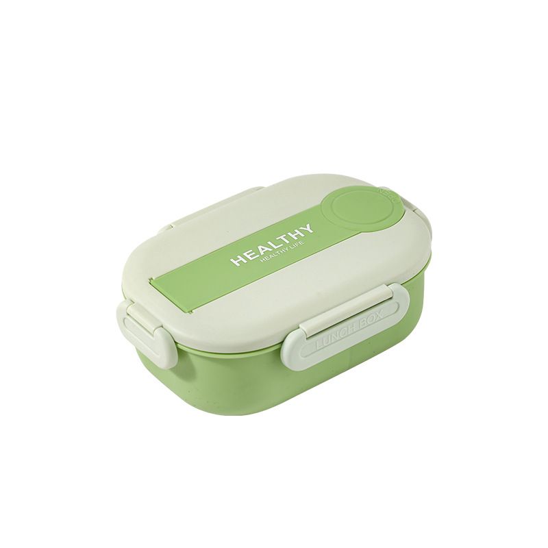 Minimalist Student Buckle Compartment Lunch Box Fresh Lunch Bento Box with Cutlery Portable Outdoor Travel Food Container