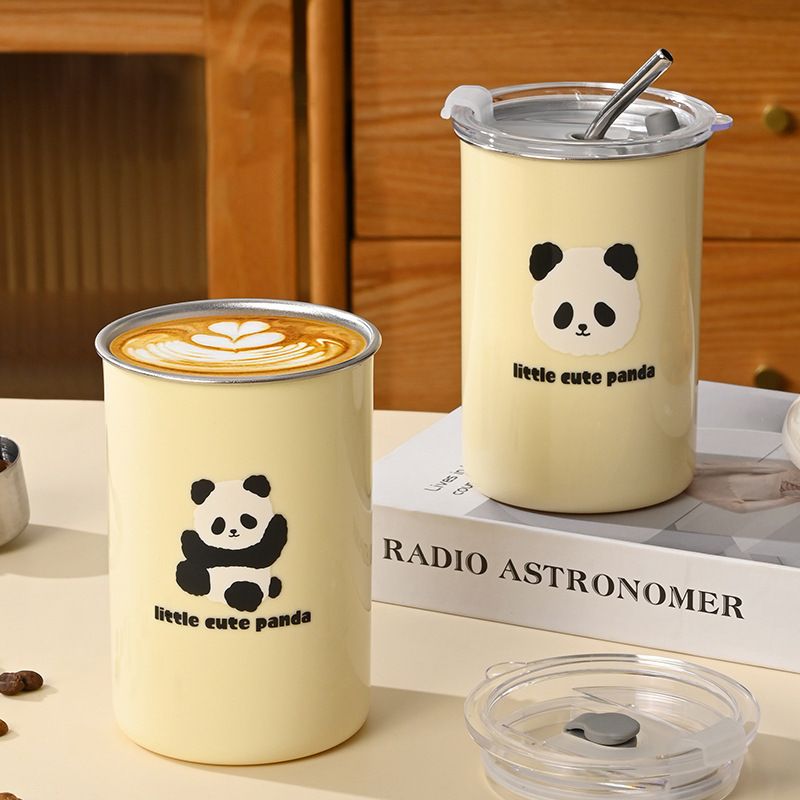 Vaso de agua para niños de acero inoxidable 304 al por mayor, diseño de dibujos animados minimalista para estudiantes