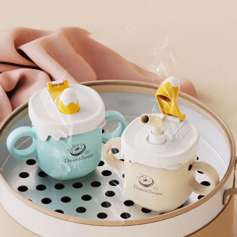 Baby Kindergarten Milk Cup with Scale Kids 316 Stainless Steel Training Cup Portable Straw Water Cup