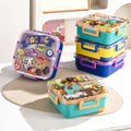 Student Cartoon Stainless Steel Compartment Lunch Box Large Capacity Square Lunch Bento Box Dopamine Food Container