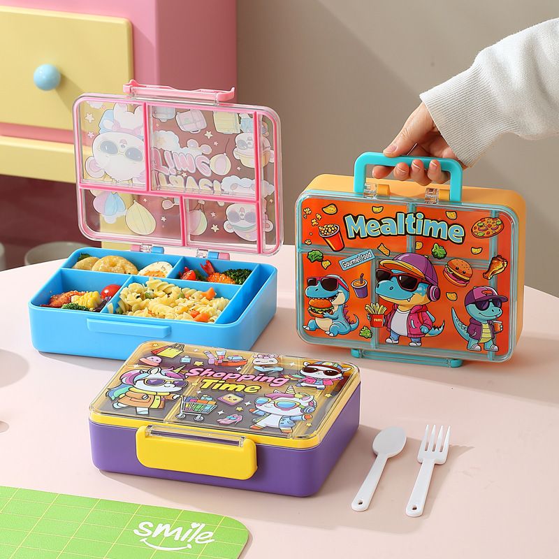 Student Cartoon Compartment Lunch Box Office Worker Lunch Bento Box Large Capacity Picnic Snack Food Container