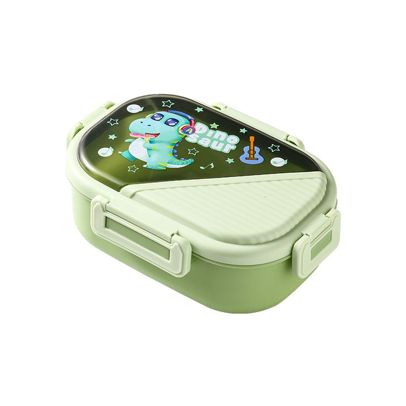 Cartoon Cute and Fun Rabbit Dinosaur Student Plastic PP Compartment Lunch Box Dorm Takeout Microwave Safe Heating Lunch Box