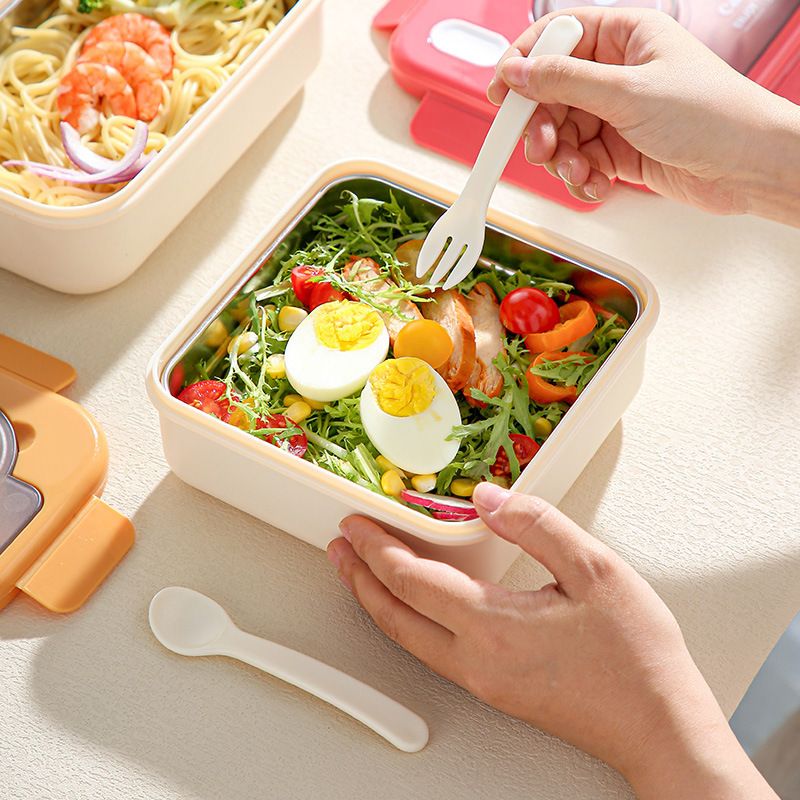 Creative Shape Student Japanese Style Compartment Plastic Lunch Box Microwave Safe Office Worker Bento Lunch Box
