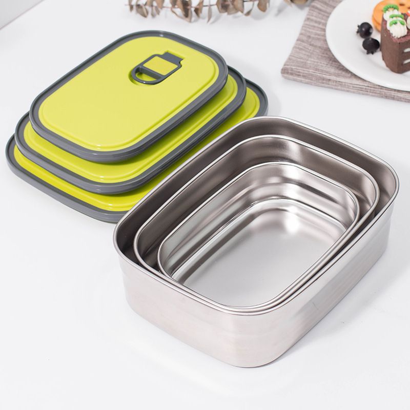 Fiambrera Bento de acero inoxidable al por mayor, para viajes y picnics