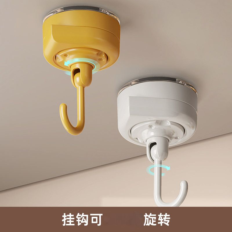 Household Bathroom Bathroom Towel Hook No-Drill Kitchen Spoon Rotating Suction Adhesive Hook Wall-Mounted