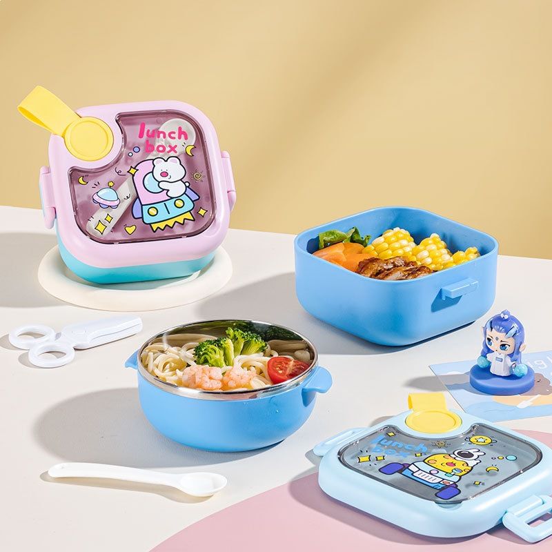 Cuenco de acero inoxidable 304 al por mayor para bebés, diseño de dibujos animados para autoalimentación