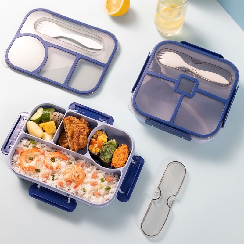 Minimalist Student Plastic Compartment Lunch Box Office Worker Lunch Bento Box Portable Takeout Food Container