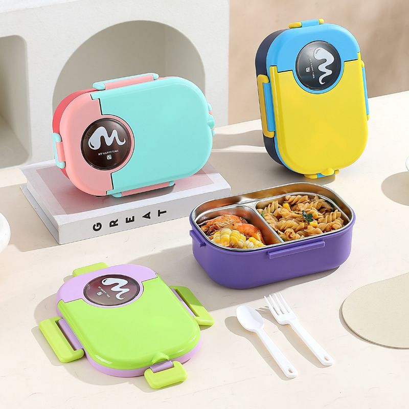Fiambrera Bento de Acero Inoxidable 304 al por Mayor, para Niños y Estudiantes