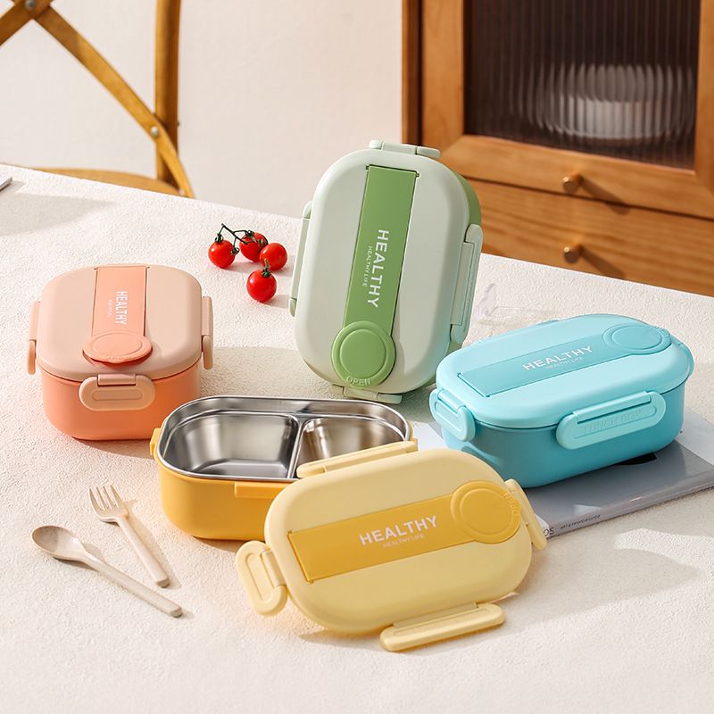 Fiambrera Bento de Acero Inoxidable 304 al por Mayor, Recipiente Hermético para Almuerzo