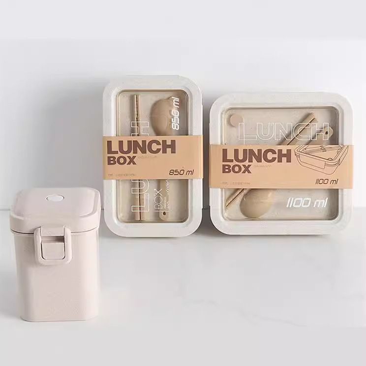 Japanese Style Bento Box Student Portable Food Container Set Microwave Safe Office Worker Lunch Box Compartment
