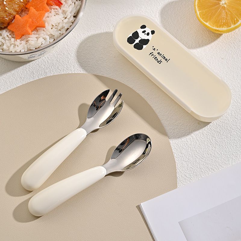 Cartoon Cute and Fun 304 Stainless Steel Kids Eating Bowl Spoon and Fork Tableware Set Cafeteria Takeout Lunch Box Large Capacity