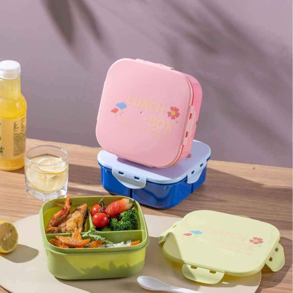 Minimalist Student Buckle PP Plastic Lunch Box Cafeteria Dorm Takeout Food Container Microwave Safe