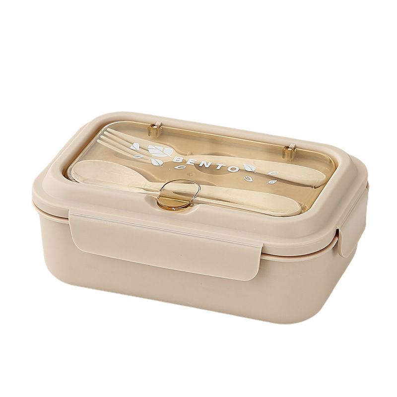 Student Minimalist Plastic Compartment Lunch Box Microwave Heating Lunch Bento Box Kids Food Container with Lid