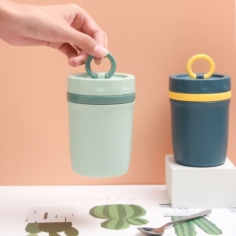 Minimalist Student Cereal Breakfast Cup Office Worker Plastic Soup Cup Microwave Safe Heating with Lid Cup