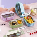 Cartoon Student 304 Stainless Steel Compartment Lunch Box Dorm Cafeteria Takeout Food Container Light Bento Lunch Box with Lid