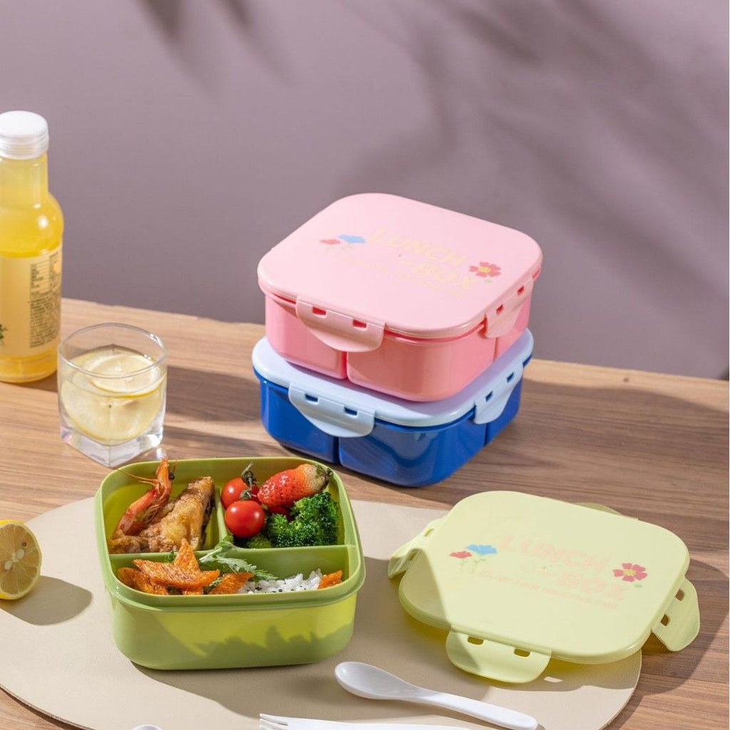 Minimalist Student Buckle PP Plastic Lunch Box Cafeteria Dorm Takeout Food Container Microwave Safe