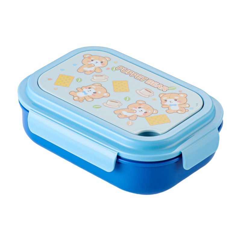 Cartoon Dinosaur Student Plastic Compartment Lunch Box Office Worker Lunch Bento Box Microwave Safe with Spoon and Fork