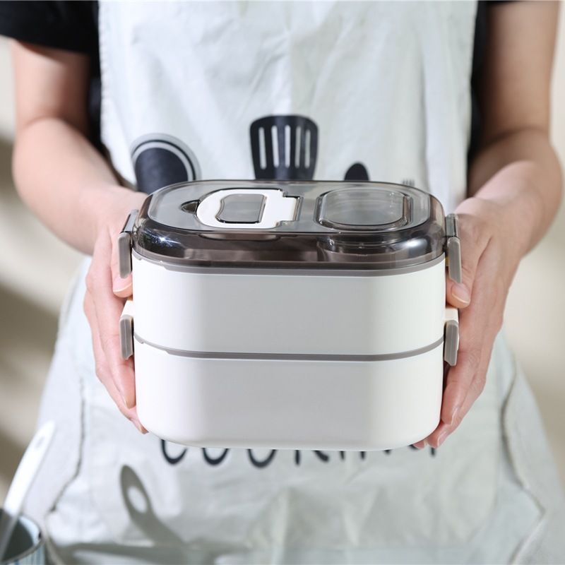 Student 304 Stainless Steel Lunch Box Multi-Layer Lunch Box with Handle Removable Office Worker Layered Lunch Bento Box Tableware