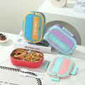 Kids Cartoon 304 Stainless Steel Compartment Lunch Box Student Portable Takeout Lunch Bento Box with Spoon and Fork
