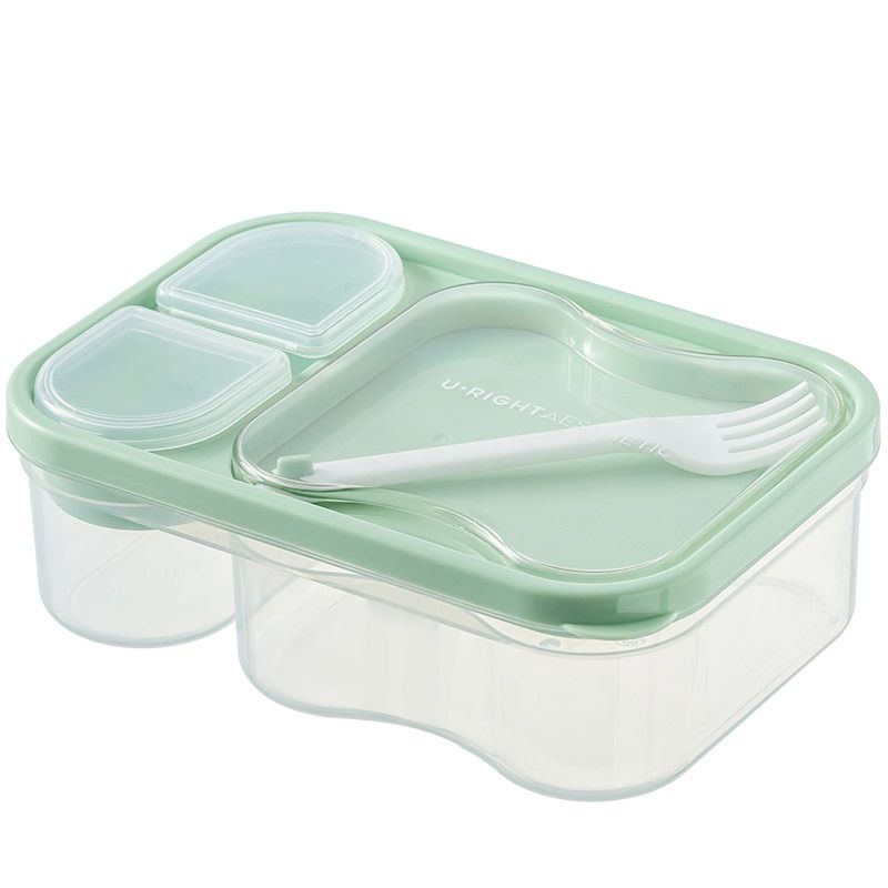 Minimalist Japanese Style Student Compartment PP Lunch Box Microwave Safe Lunch Bento Box Transparent Food Container