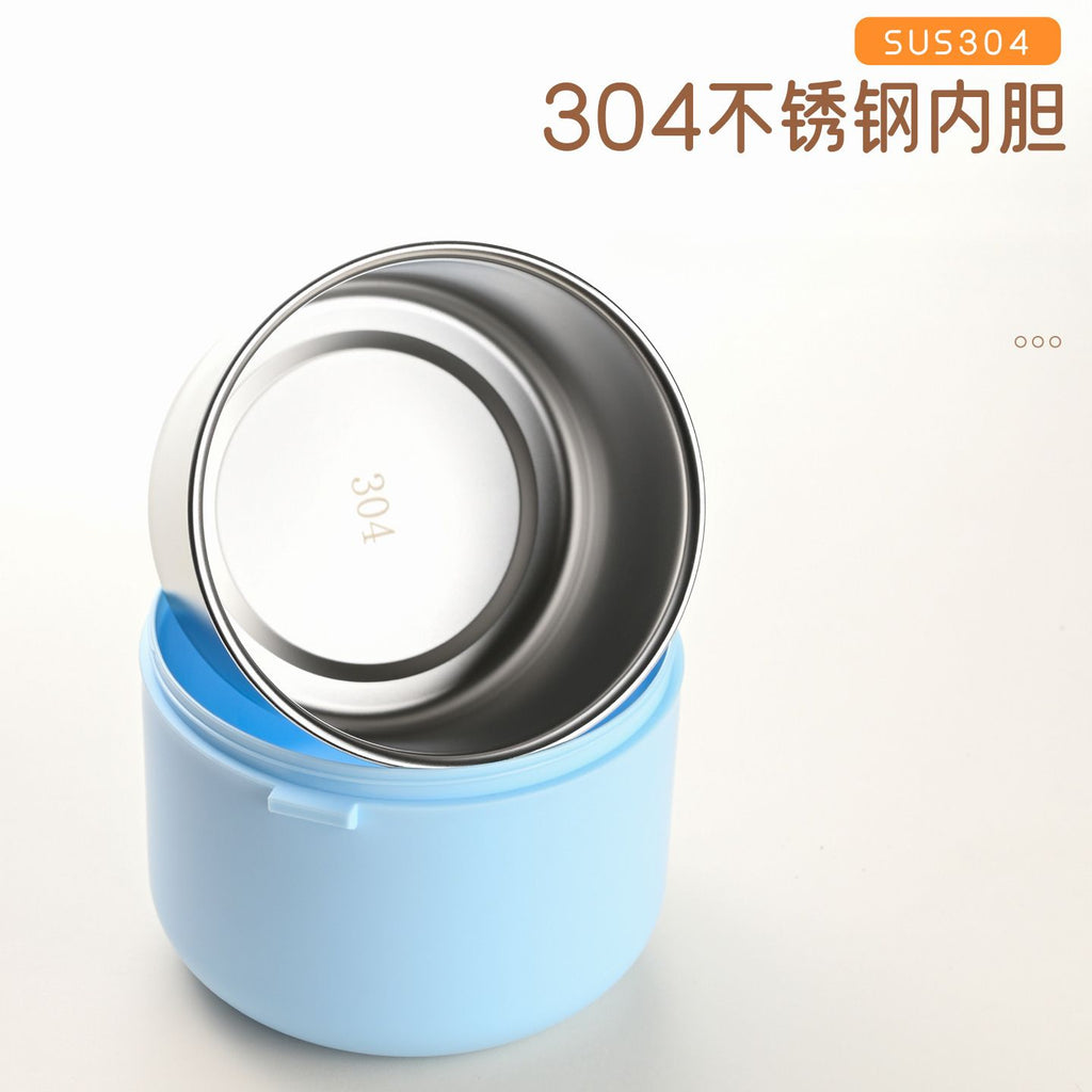 Student Fresh 304 Stainless Steel Double-Layer Round Bucket Lunch Box Office Worker Lunch Bento Box Food Container