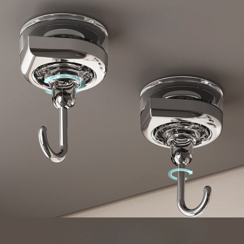 Kitchen Spoon Rotating Suction Cup Hook No-Drill Bathroom Towel Adhesive Hook Wall-Mounted Removable