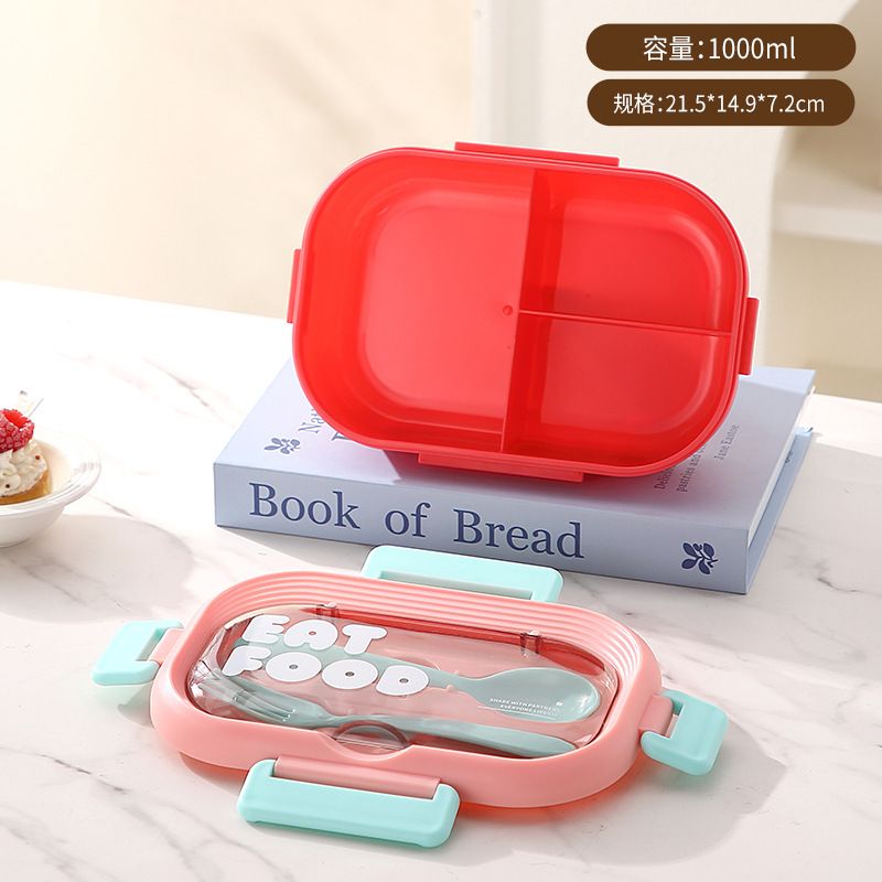 Office Worker Minimalist 304 Stainless Steel Compartment Lunch Box with Cutlery Student Portable Lunch Bento Box Water Cup