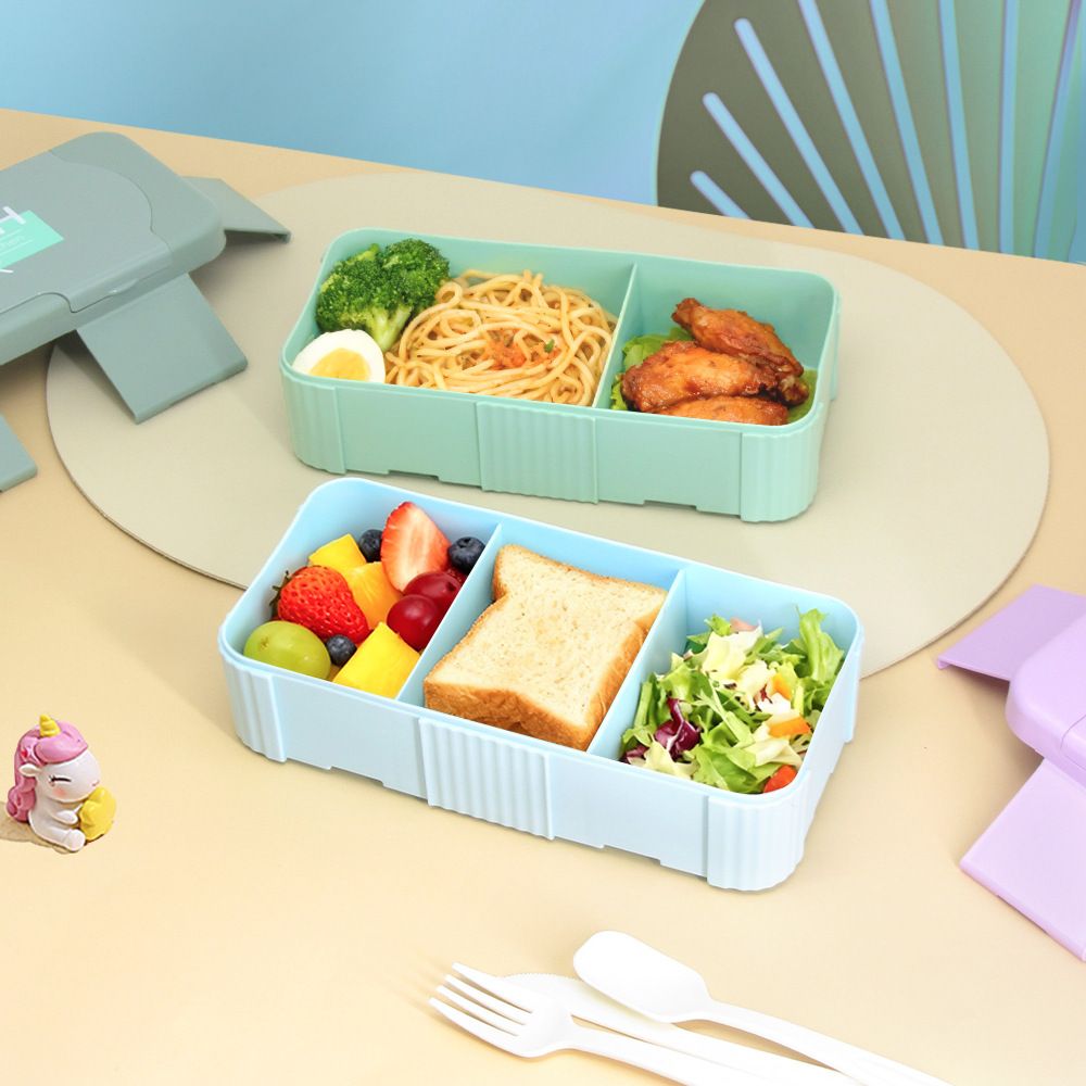 Minimalist Plastic Compartment Lunch Box Office Worker Microwave Safe Lunch Bento Box Cafeteria Takeout Buckle Food Container