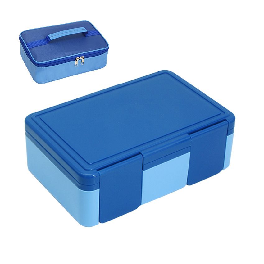 Minimalist Student Compartment Plastic Lunch Box Office Worker Lunch Bento Box Microwave Safe with Spoon and Fork Tableware