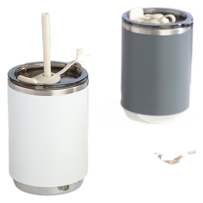 Minimalist 304 Stainless Steel Large Capacity Student Straw Cup with Handle Office Worker Car Mug Water Cup
