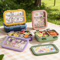Kids Cartoon 304 Stainless Steel Compartment Lunch Box Student Dorm Cafeteria Portable Food Container Lunch Bento Box with Lid