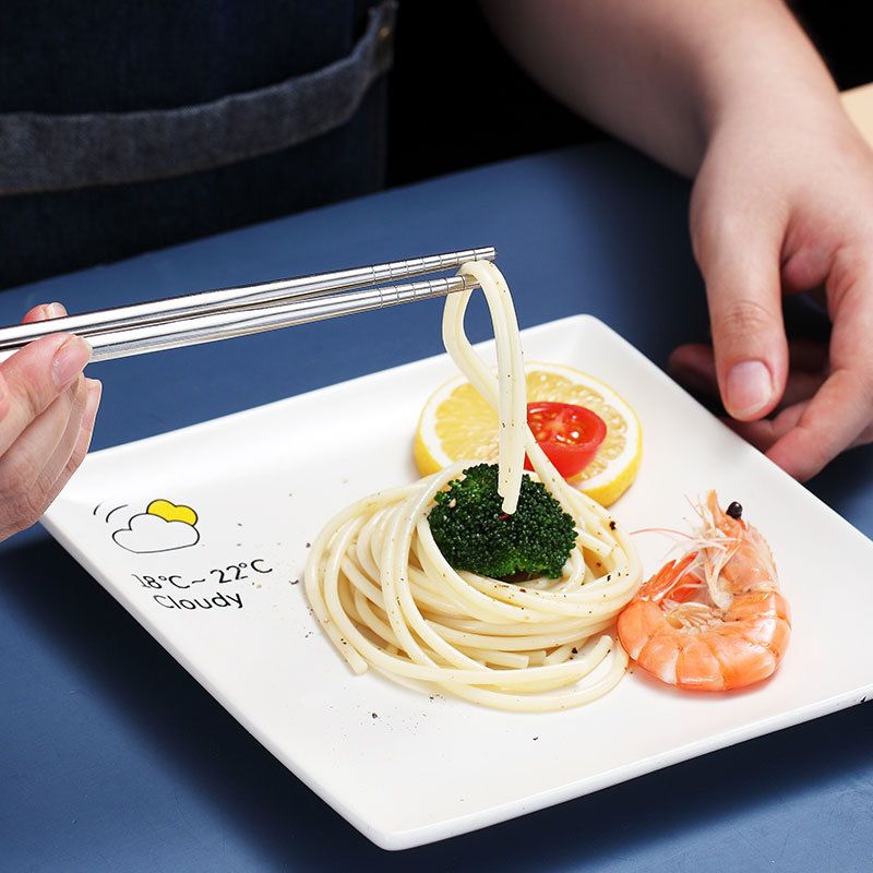 Trending 304 Stainless Steel Tableware Set Kids Student Travel Portable Chopsticks Spoon 2-Piece Set Gift Logo