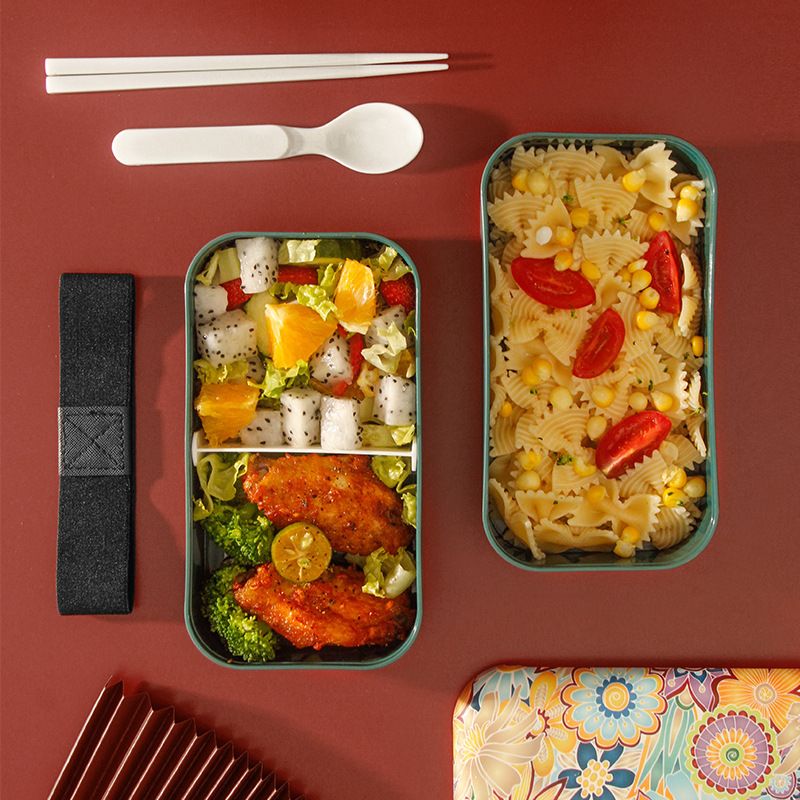 Fiambrera Bento de plástico al por mayor, estilo japonés para la escuela y la oficina