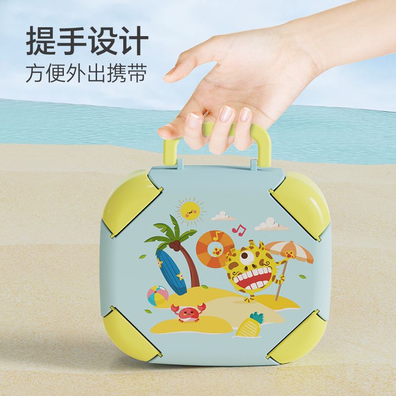 Student Cartoon Portable Compartment Lunch Box Kids Portable Travel Lunch Bento Box Microwave Safe Heating