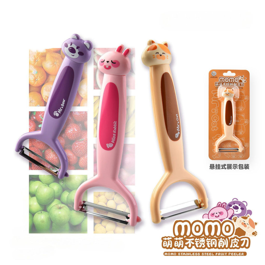 Pelador de acero inoxidable al por mayor, herramienta de cocina de dibujos animados