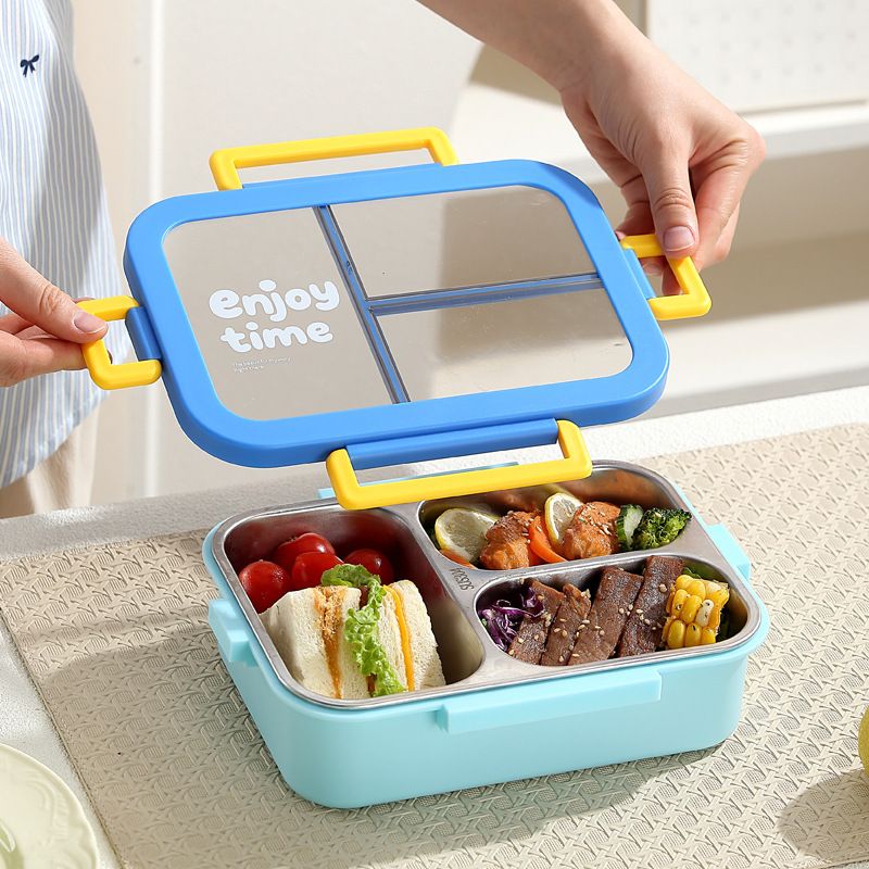 Office Worker 304 Stainless Steel Compartment Lunch Box Student Dorm Cafeteria Takeout Lunch Box Bento Box Food Container