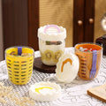 Minimalist Cloud Salad Cup Student Picnic Fruit Cup Double-Layer Draining Office Worker Portable Breakfast Cup Yogurt Cup